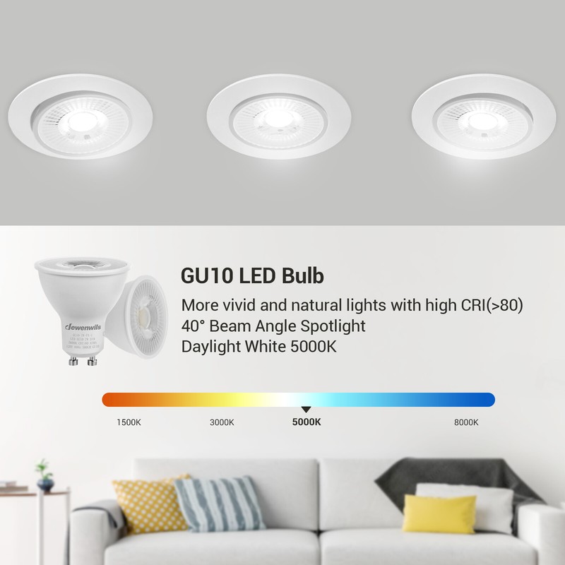 DEWENWILS 6-Pack GU10 LED Dimmable Bulb Daylight 7W Track Lighting LED Bulb gallery