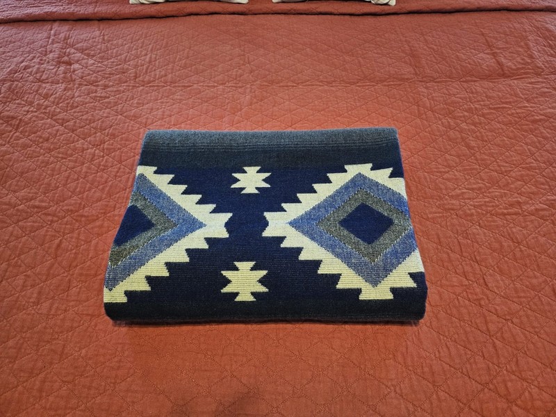 EXTRA LARGE, REVERSIBLE, ALPACA WOOL,MULTICOLOR BLANKET ECUADOR 74,8x91,33 in gallery