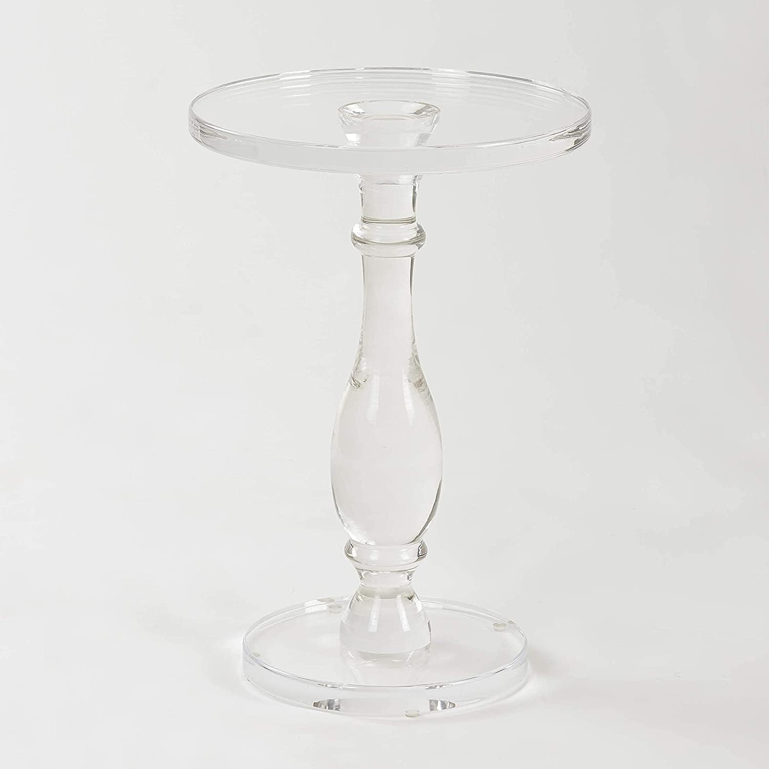 Modern Acrylic End Table - Clear Round Top Nightstand for Living Room & Bedroom gallery