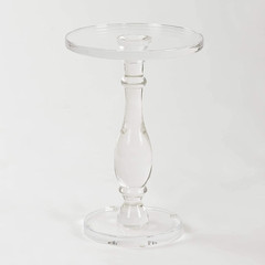 Modern Acrylic End Table – Clear Round Top Nightstand for Living Room & Bedroom