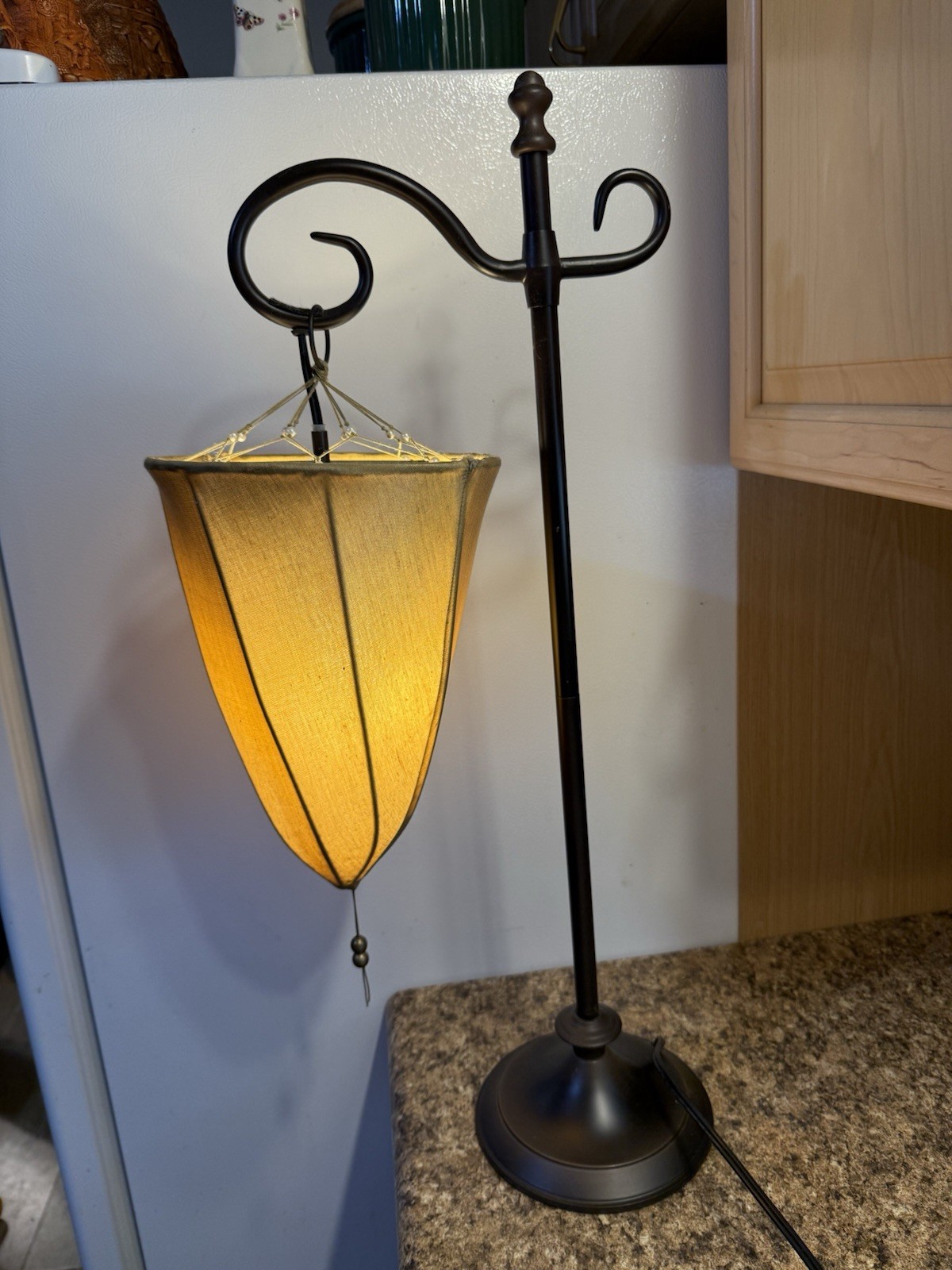 Pottery Barn MEDINA Iron Moroccan Style Table Lamp Hanging 12” Shade & Tassel gallery