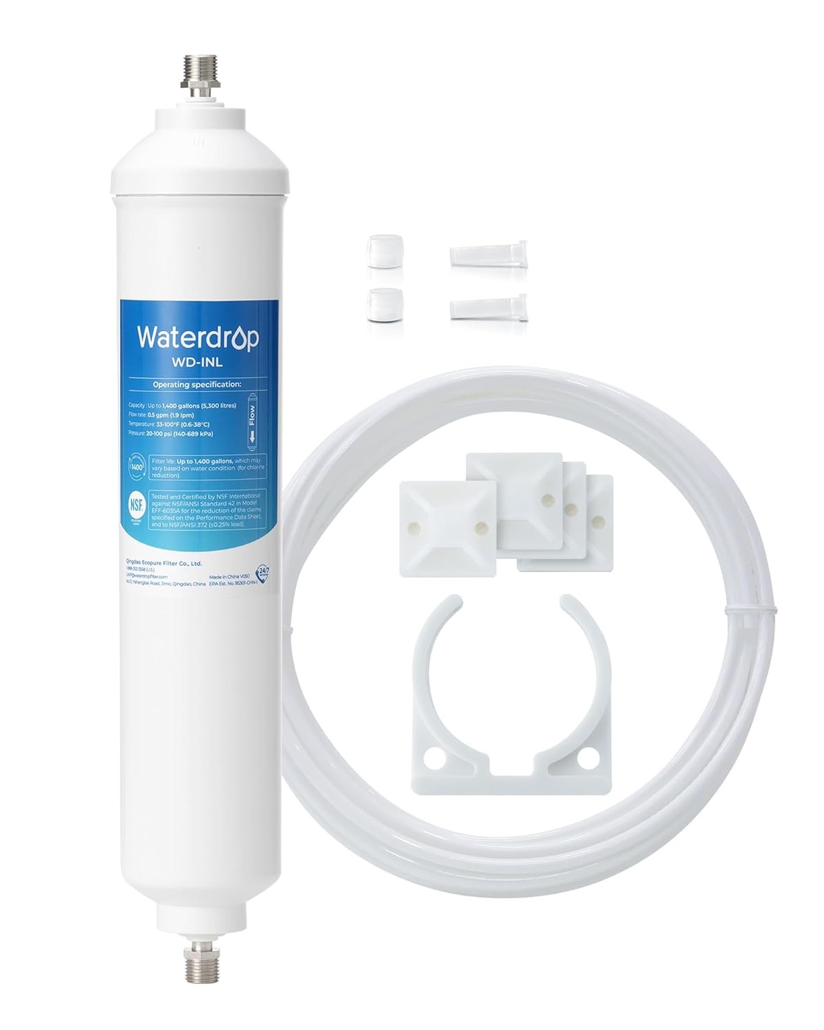 Inline Water Filter for Refrigerator Ice Maker NSF Certified 1 Year Waterdrop gallery