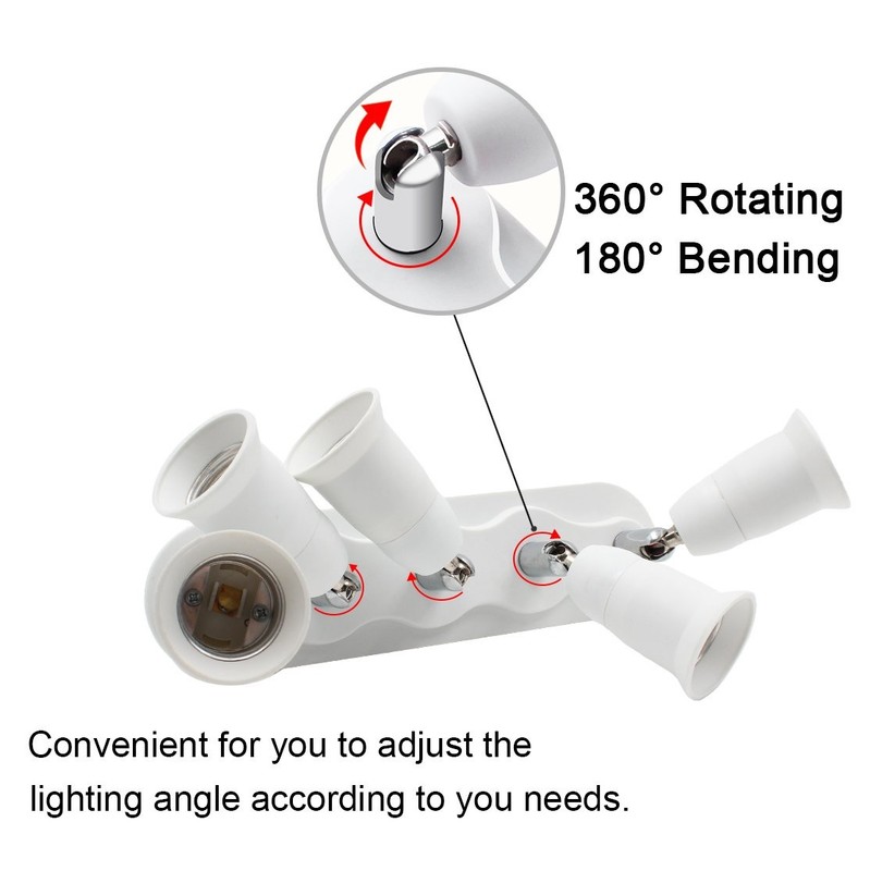 Dicuno Light Socket Splitter 5 Way Adapter, 5 In 1 E26 Socket Converte gallery