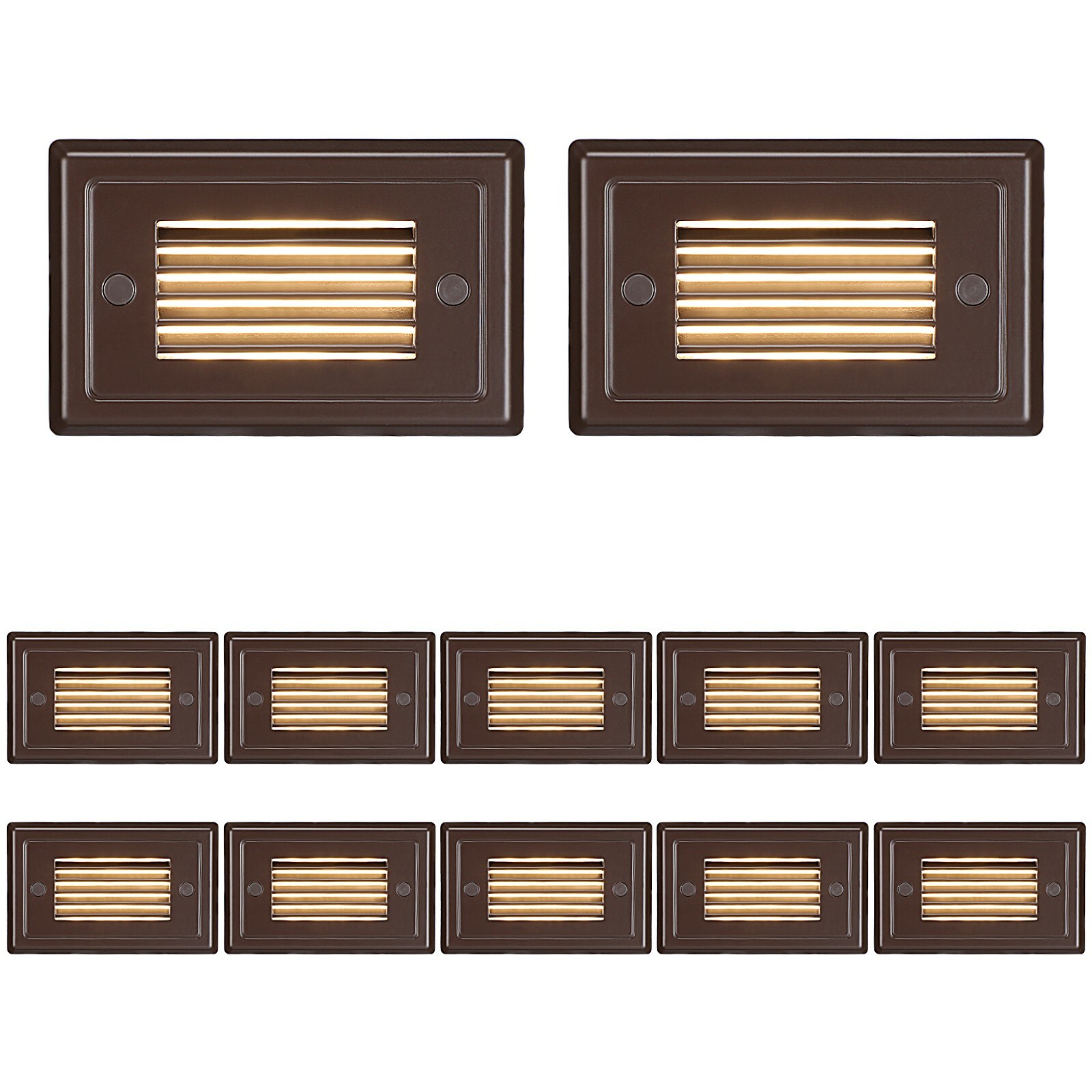 12-Pack Low Voltage Louvered LED Step Light, 3000K Warm White, Oil Rubbed Bronze gallery