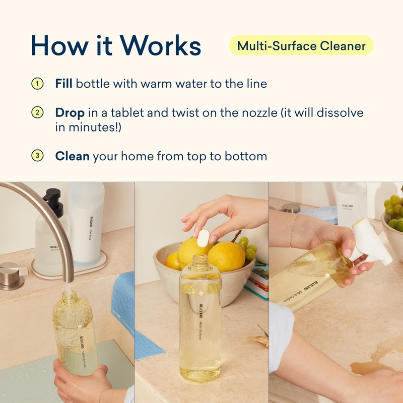 Multi-surface Cleaner, 4-Pack Refill, Fresh Lemon Scent, All-Purpose, Eco-Fri... gallery
