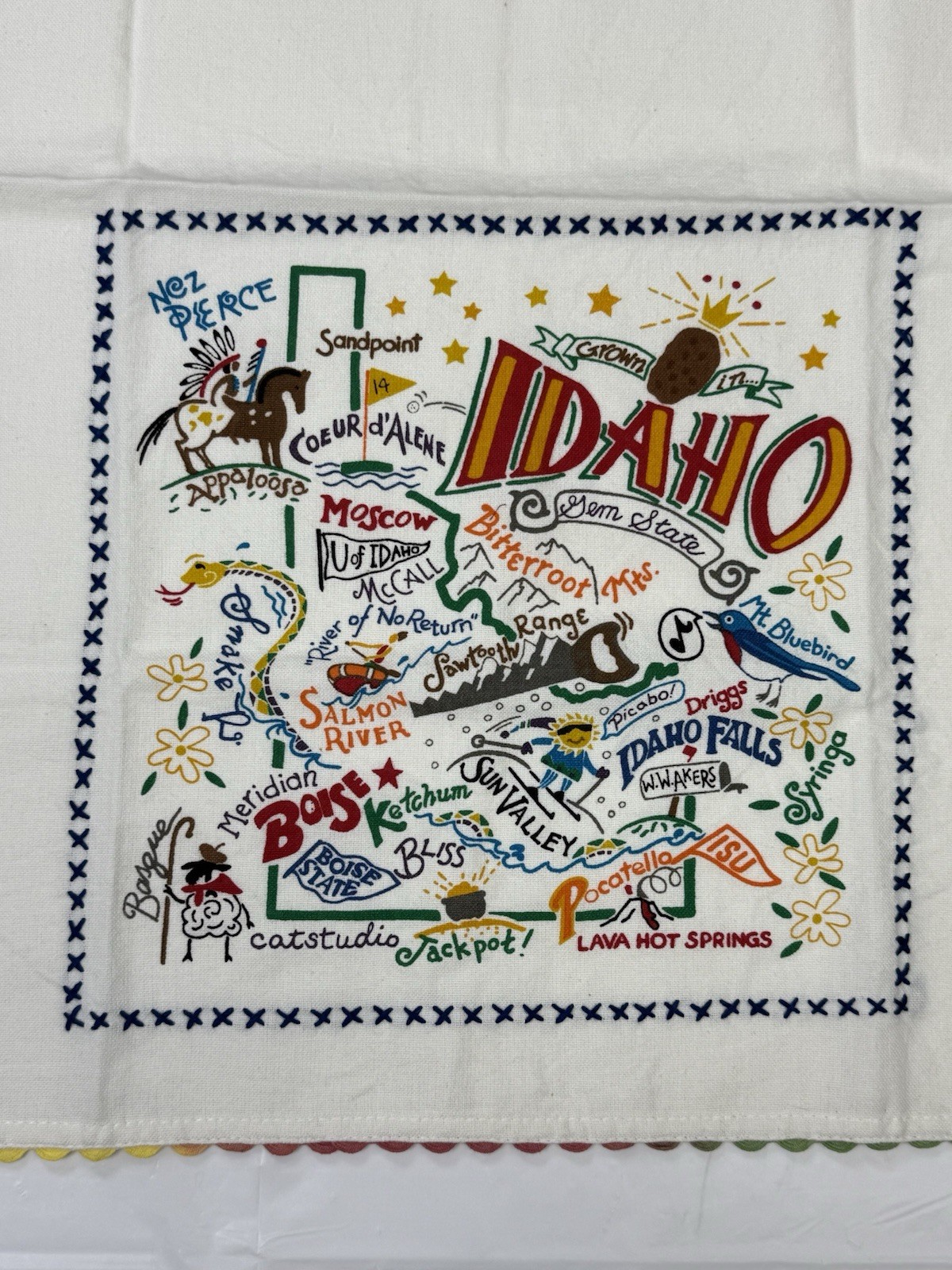 Catstudio Idaho Dish Hand Bar Towel Geography Collection Embroidered Souvenir gallery