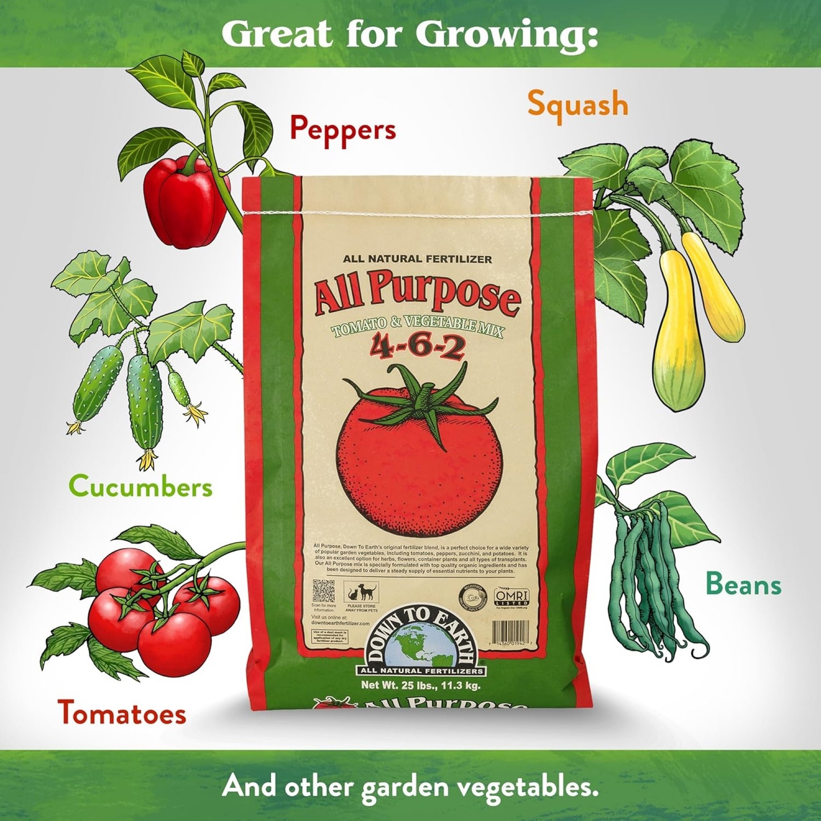 Down To Earth All Purpose Tomato & Vegetable Mix 4-6-2 Plant Food, 40 lb Bag gallery
