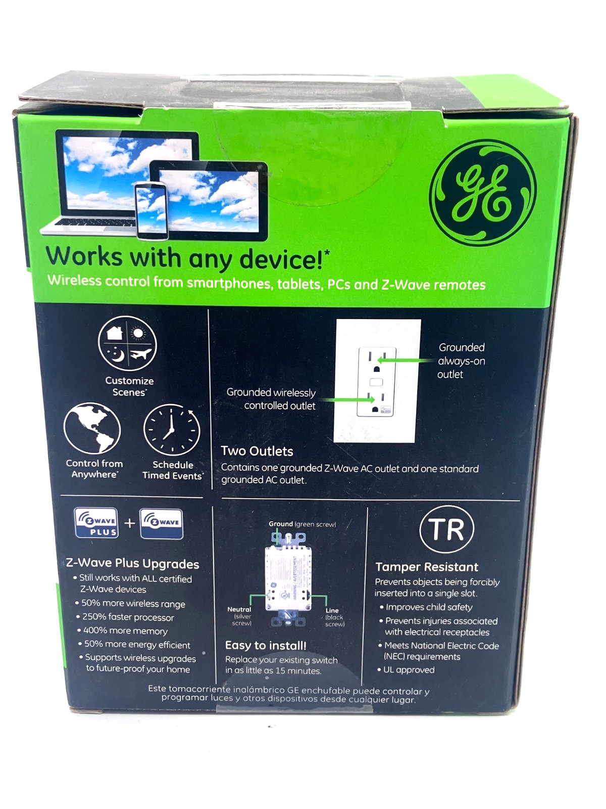 GE Enbrighten In-Wall Z-Wave Plus White Tamper-Resistant Smart Outlet New gallery