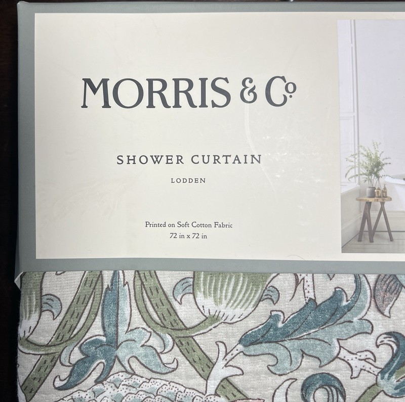 William Morris & Co LODDEN Shower Curtain Cotton 72” Cottage NEW!!! BEAUTIFUL! gallery