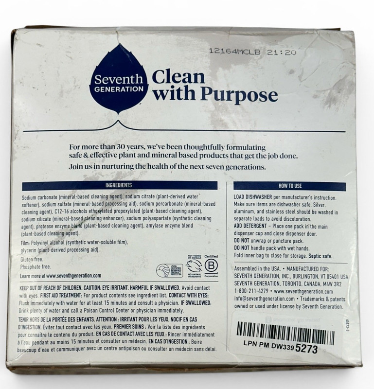 Seventh Generation Dishwasher Detergent Packs - Free & Clear - 72 Packs gallery