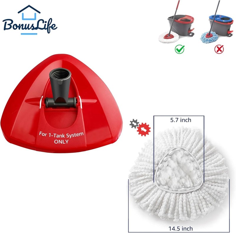 Mop Refill Pack with Mop Head Base for EasyWrin Spin Mop Replacement gallery