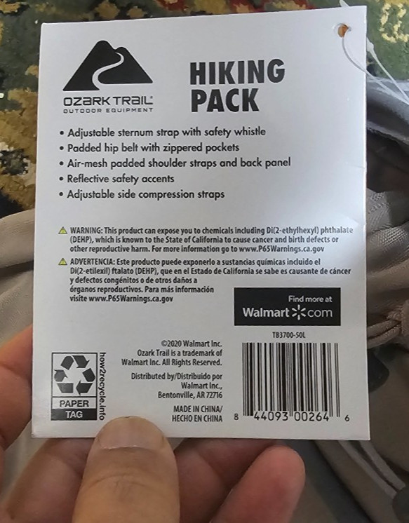 NEW Ozark Trail 50L Hiking Backpack with Adjustable Compression Straps, Tan 2