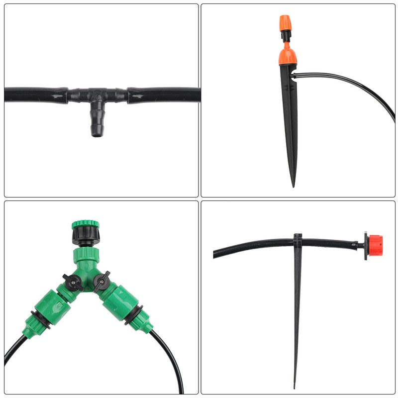 130FT Drip Irrigation System Garden Plant Self Watering Micro Hose Sprinkler Kit gallery