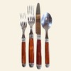 Scof France Recamier Rio Flatware Set 44pc Stainless Steel Wood Handle MCM VTG gallery