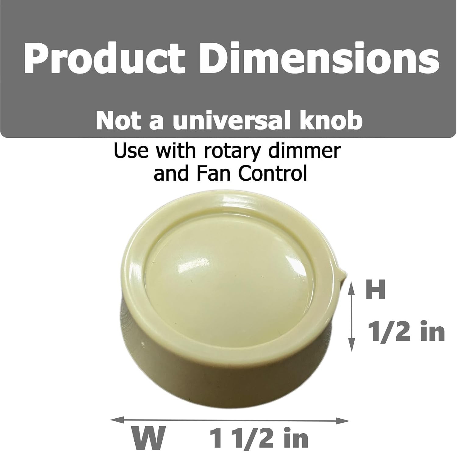 2 PCS Rotary Dimmer Knob Replacement for Rotary Dimmer Switch,Fan Control,Ivory gallery