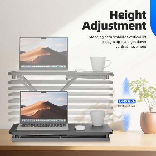 Standing Desk Converter Height Adjustable, Sit to Stand up Desk Riser Black gallery
