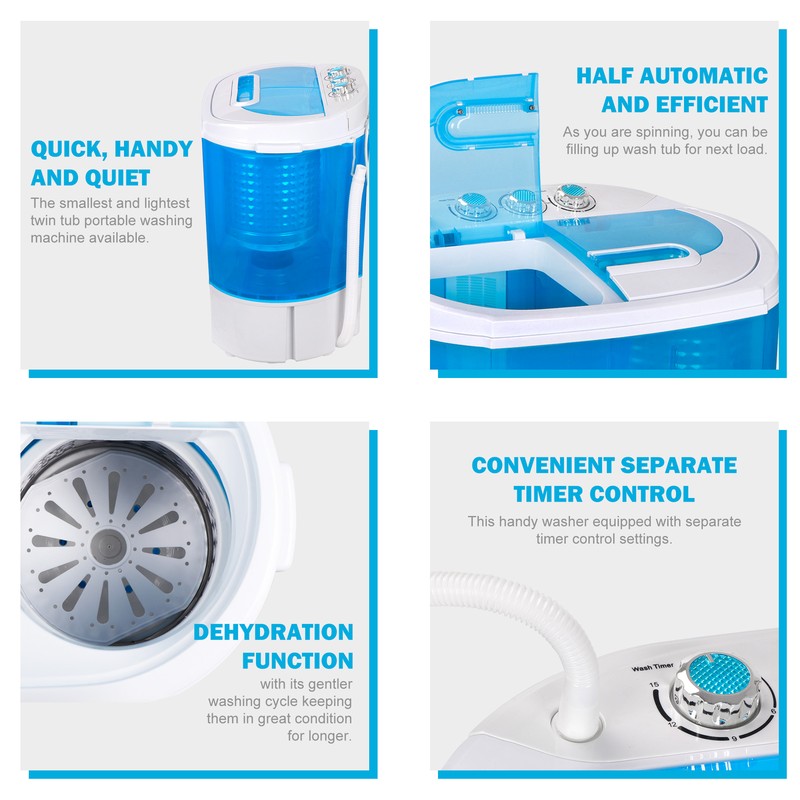 Compact Lightweight Washing Machine Washer w/ Spin Cycle Dryer 10lbs Portable gallery