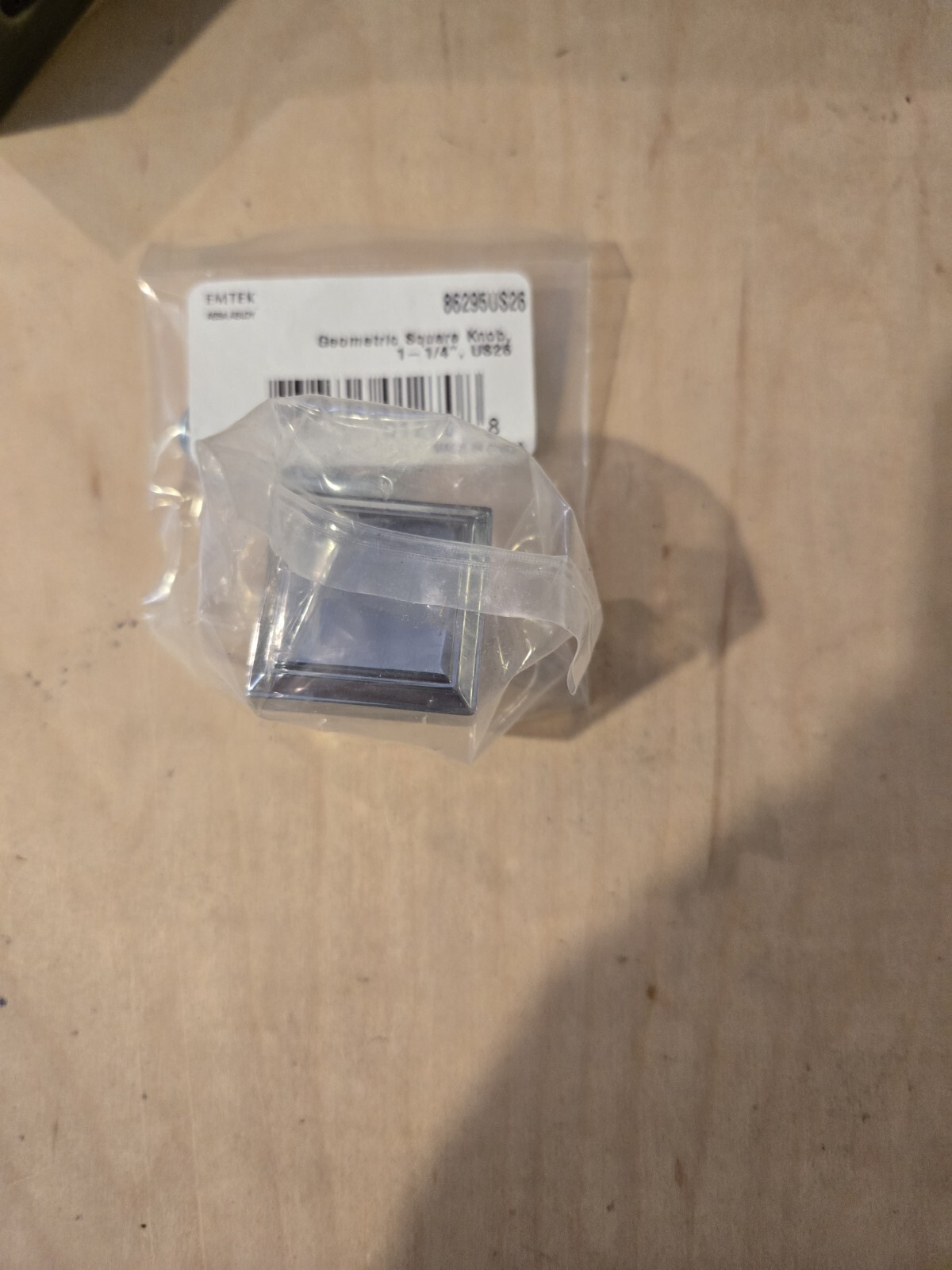 Emtek 86295 US26 - 1-1/4" Geometric Square Cabinet Knob in Polished Chrome gallery