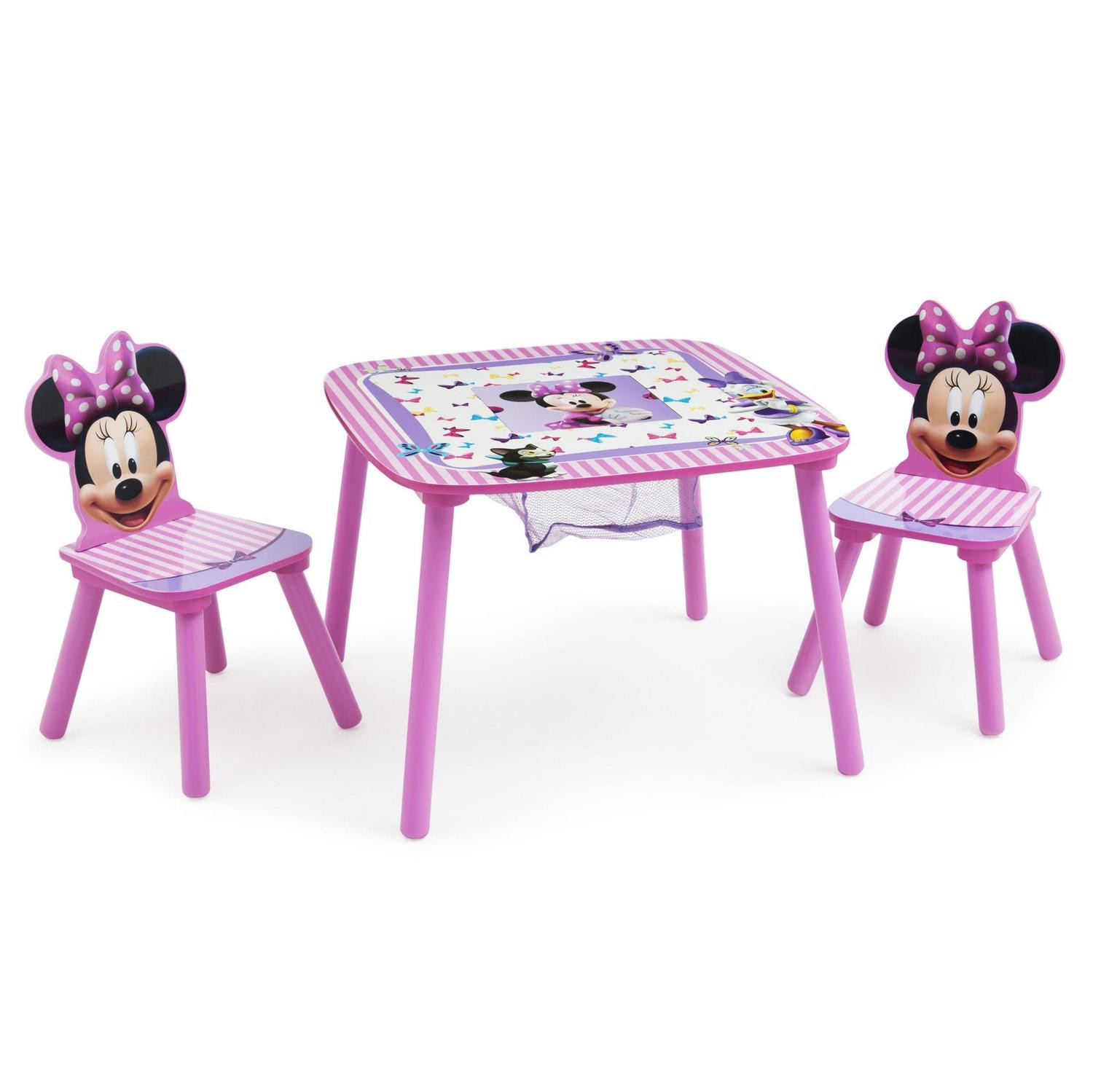 Table 2 Chairs Set Minnie Mouse Storage Pink Toddler Playroom Bedroom Girls Toy gallery