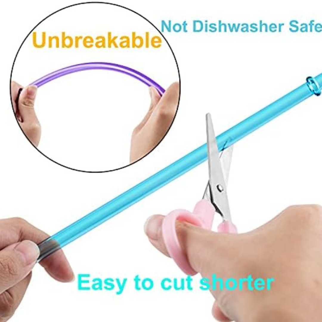 12 Pieces 11 Inches Reusable Plastic Straws for Tall Cups and Tumblers, BPA-Safe gallery