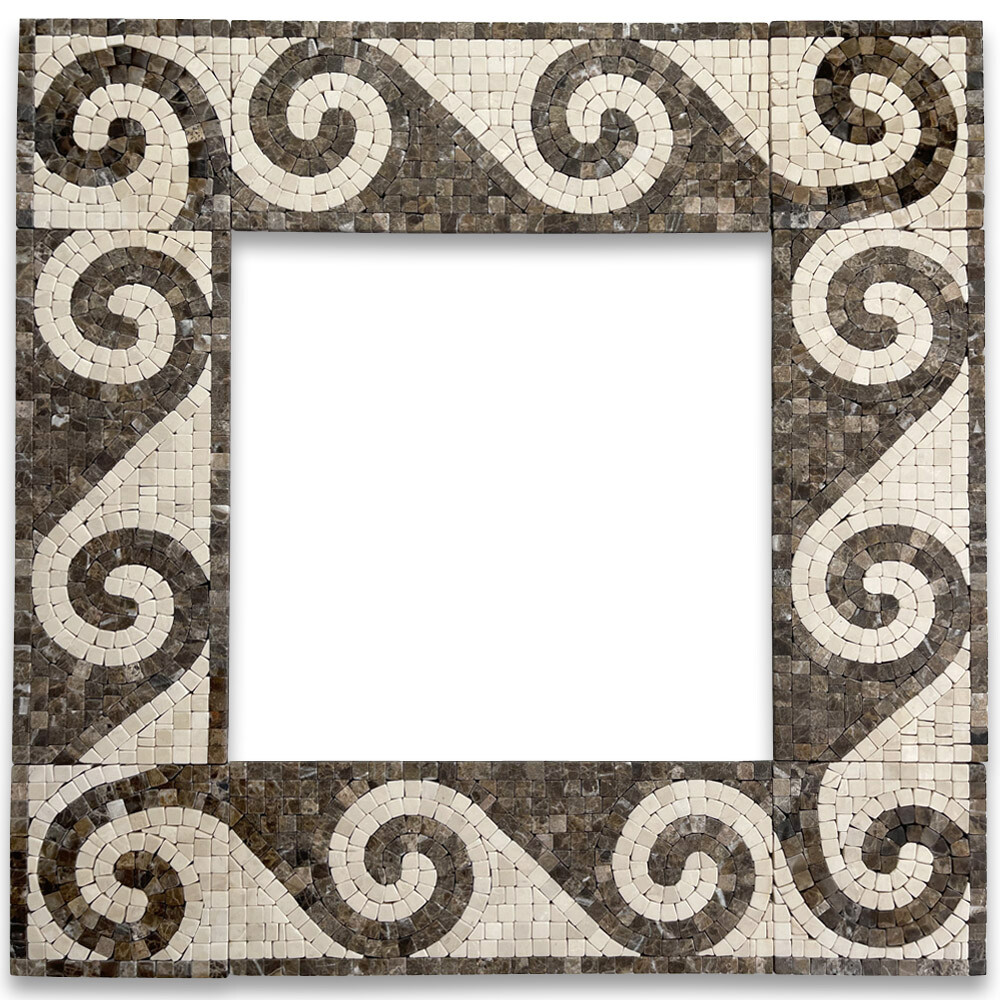 B4664T Marble Mosaic Border Listello Tile Surf Emperador 4.75x12 Tumbled gallery