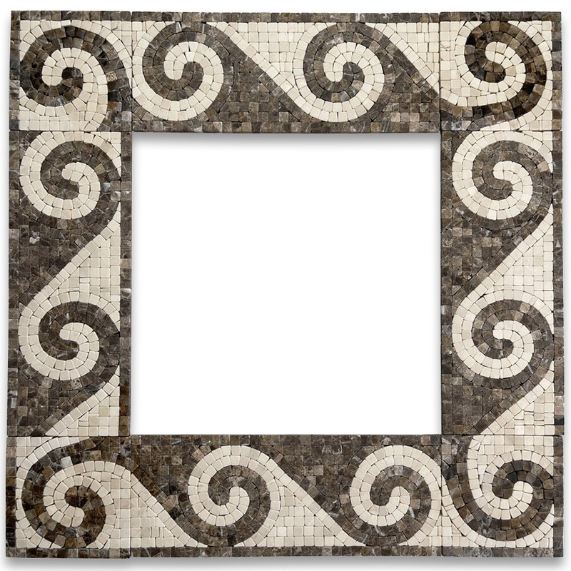 B4664T Marble Mosaic Border Listello Tile Surf Emperador 4.75x12 Tumbled gallery