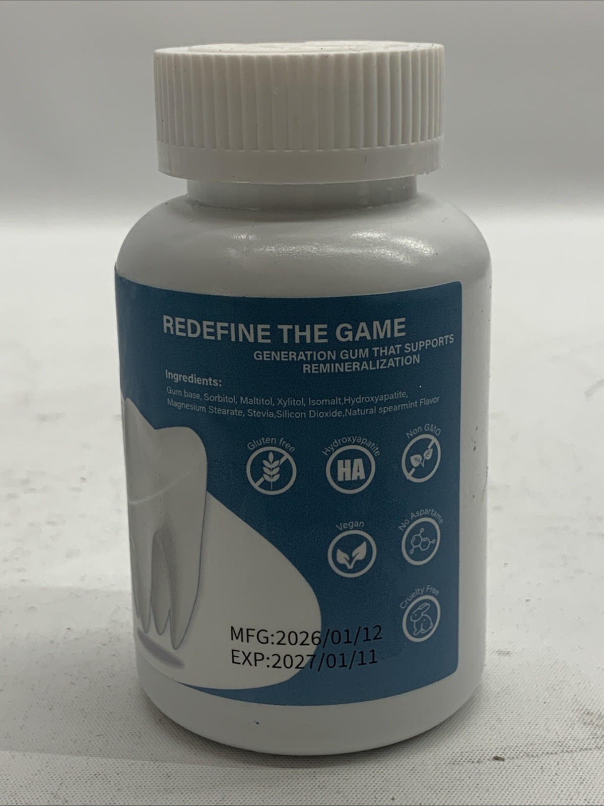 Remineralizing Gum with Nano-Hydroxyapatite & Xylitol, 90 Pieces, Good for Teeth gallery