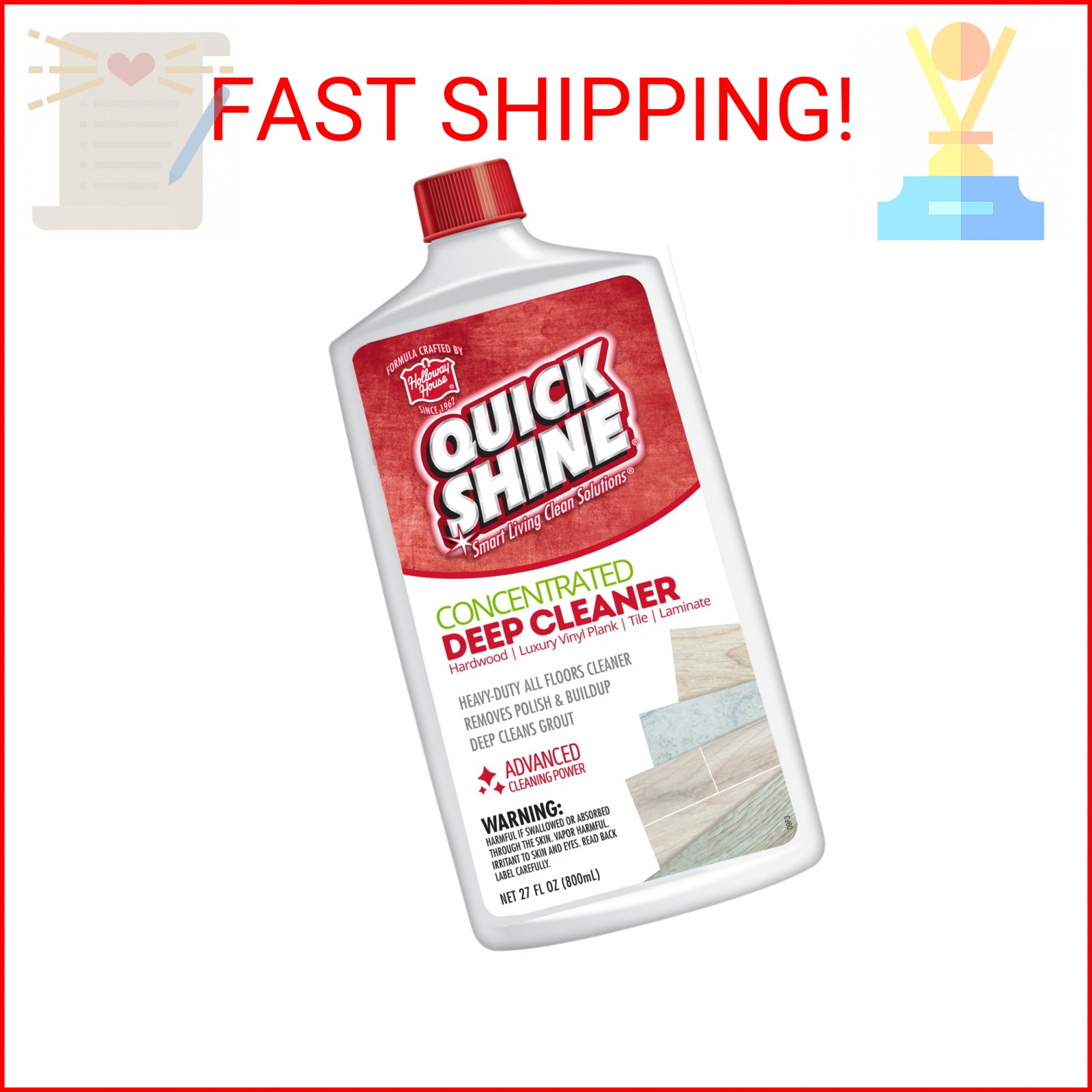 Quick Shine Multi Surface Deep Floor Cleaner and Remover 27oz | Removes Wax Buil gallery