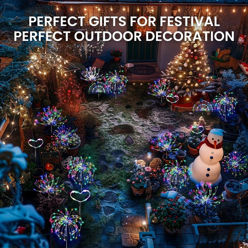 150 LED Solar Firework Lights Outdoor Waterproof Path Lawn Garden Decor Lamp gallery
