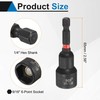 2pcs Nut Driver Drill Bit 9/16" Socket 1/4" Hex Shank 2.56" Length Magnetic gallery