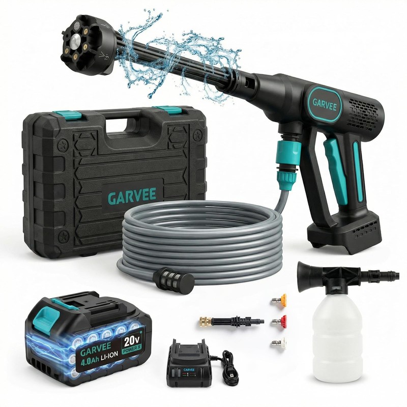 Pressure Washer Battery Powered - Cordless with 6-in-1 Nozzle 26FT Hose Portable gallery