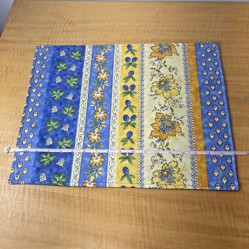 Monaco Blue & Yellow Acrylic-Coated Cotton Reversible Placemat(s) by Le Cluny gallery