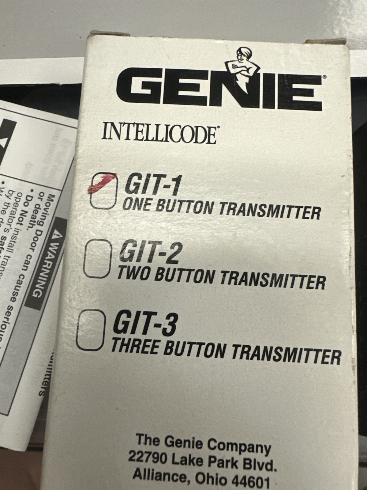 Genie GPT90-1 Button Transmitter Remote Garage Door Opener Programmable gallery