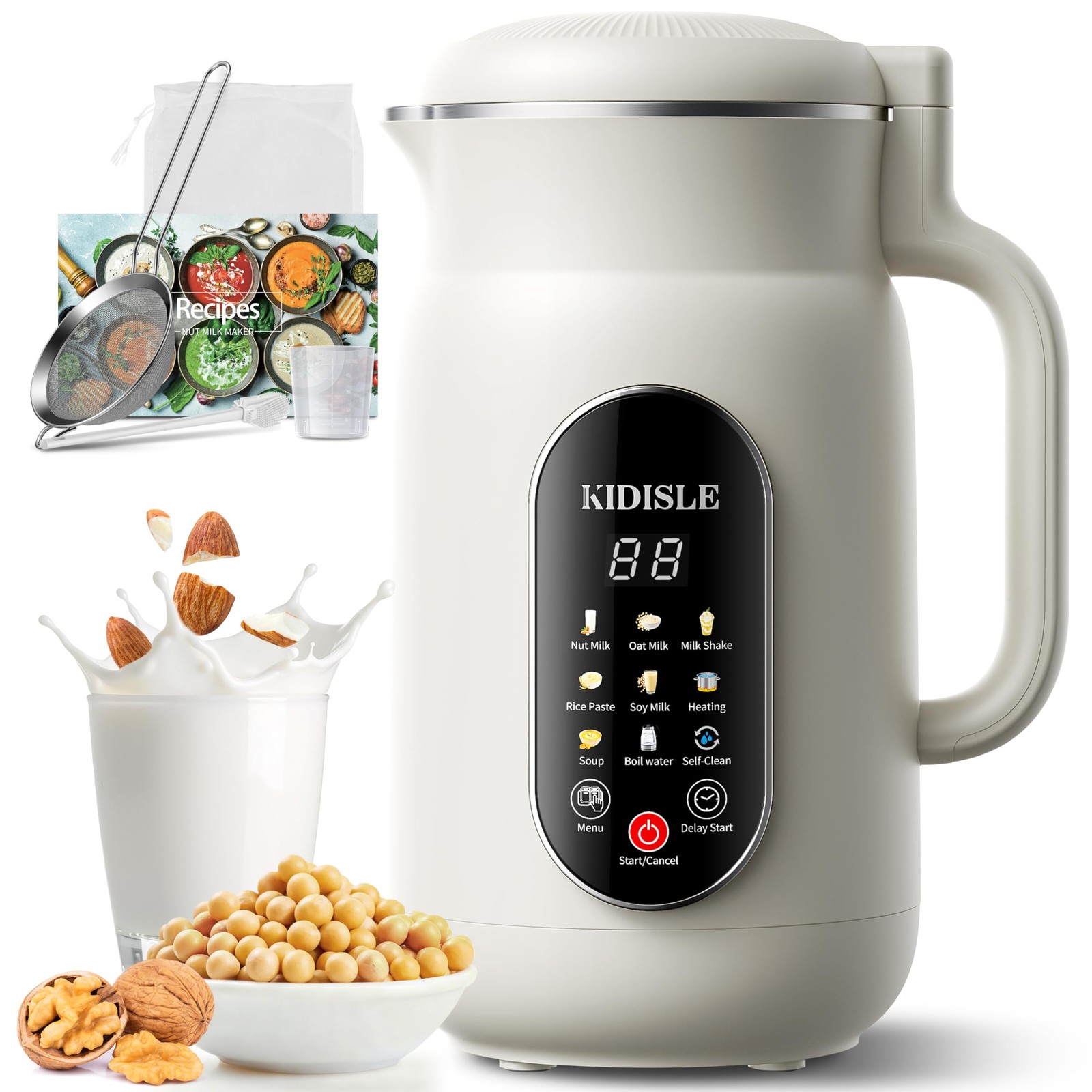 KIDISLE Nut Milk Maker Machine 51oz, 10in1 Soup Maker with 140℉ Heating & 8H ... gallery