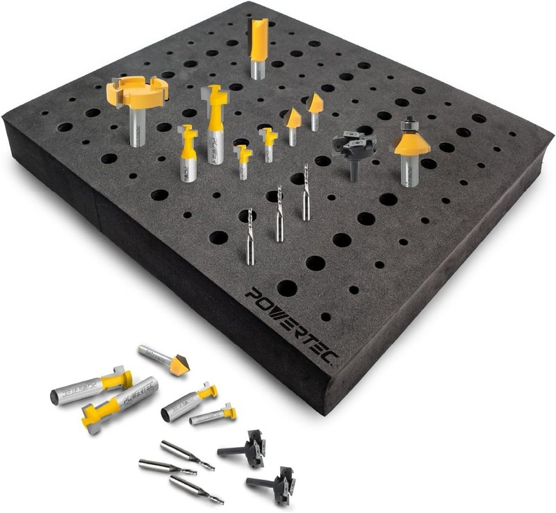 POWERTEC Router Bit Storage Tray for 110 Bits, Tool Organizer (71046) gallery