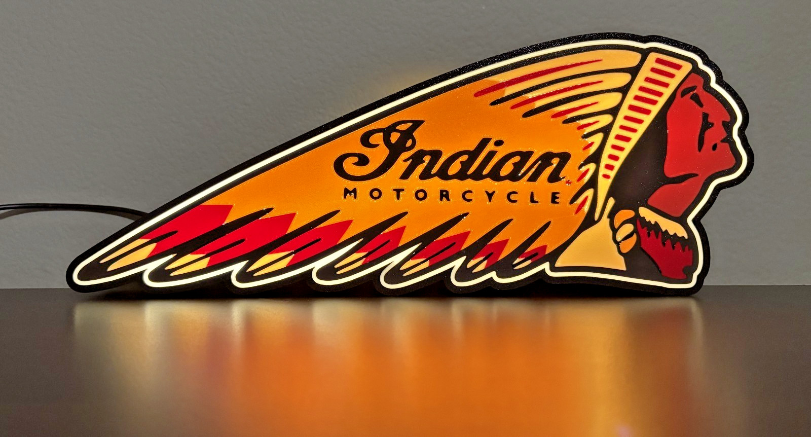 Lighted Indian Motorcycle Sign gallery