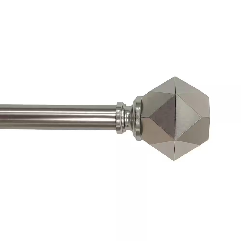 36 In. - 66 In. Telescoping 3/4 In. Single Curtain Rod Kit in Brushed Nickel wit gallery