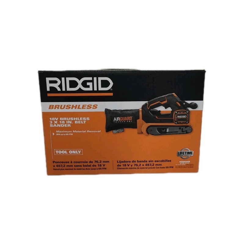 Ridgid 18V Brushless 3" x 18" Belt Sander Variable Speed R86065B (Tool Only) New gallery