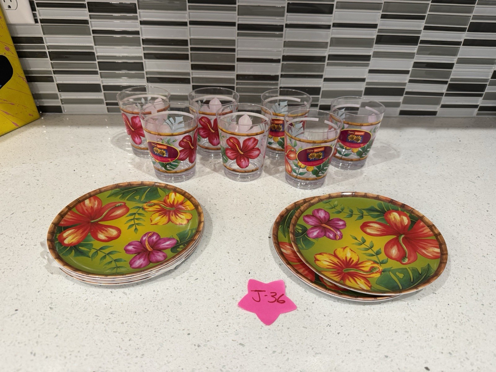 Summer Melamine New 7 Cups And 8 Plates 8inches All Are New gallery