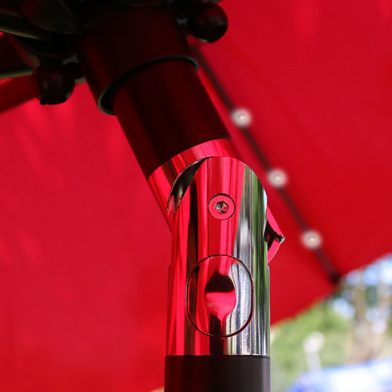 9' Solar LED Lighted Patio Umbrella with 8 Ribs/Tilt Adjustment and Crank Lift S gallery