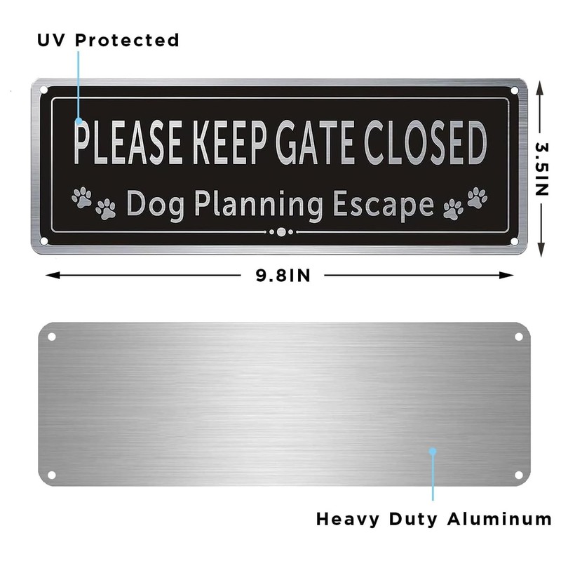 2 Pack Please Keep Gate Closed Sign – Please Close the Gate Metal Sign gallery