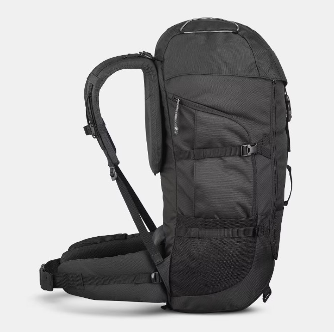 Trekking 50L Hiking Backpack Black - MT100 2