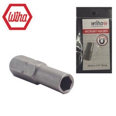 Wiha 75802, System 4 Micro Bit Adapter Hex 4mm to 1/4″ 25mm Bit Holder Magnetic