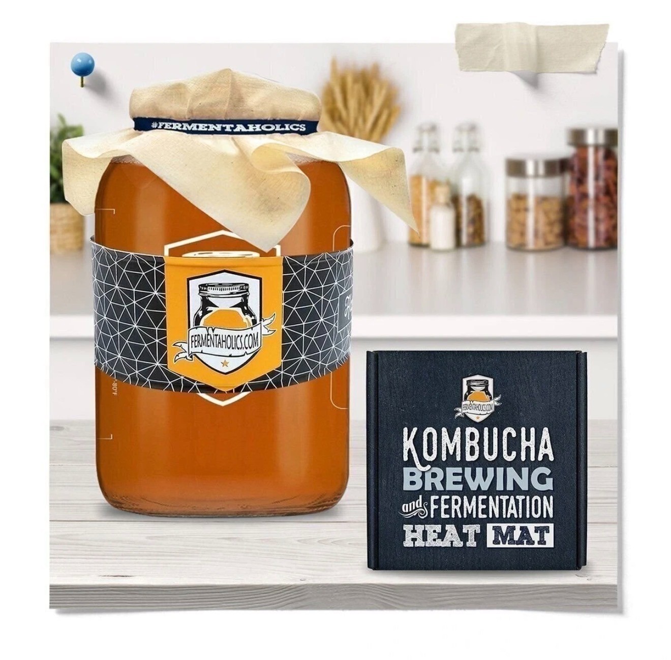 Fermentation Heat Mat - 3 x 20" Heater for 1 Gallon Kombucha Jar 110V - 120V gallery
