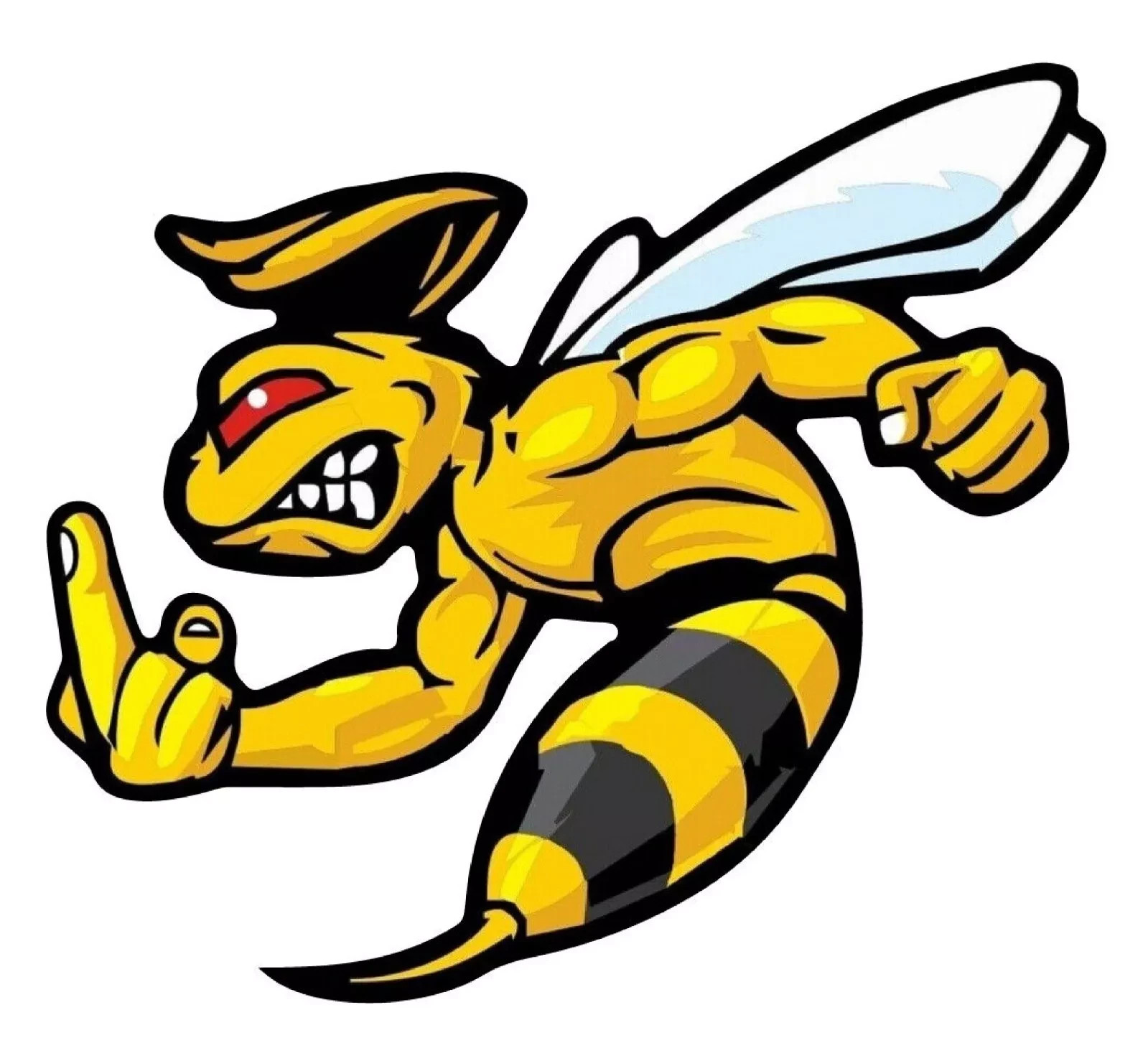 ANGRY BEE SUPER BEE LEFT WITH MIDDLE FINGER REVERS BUMPER STICKER DECAL Hard gallery
