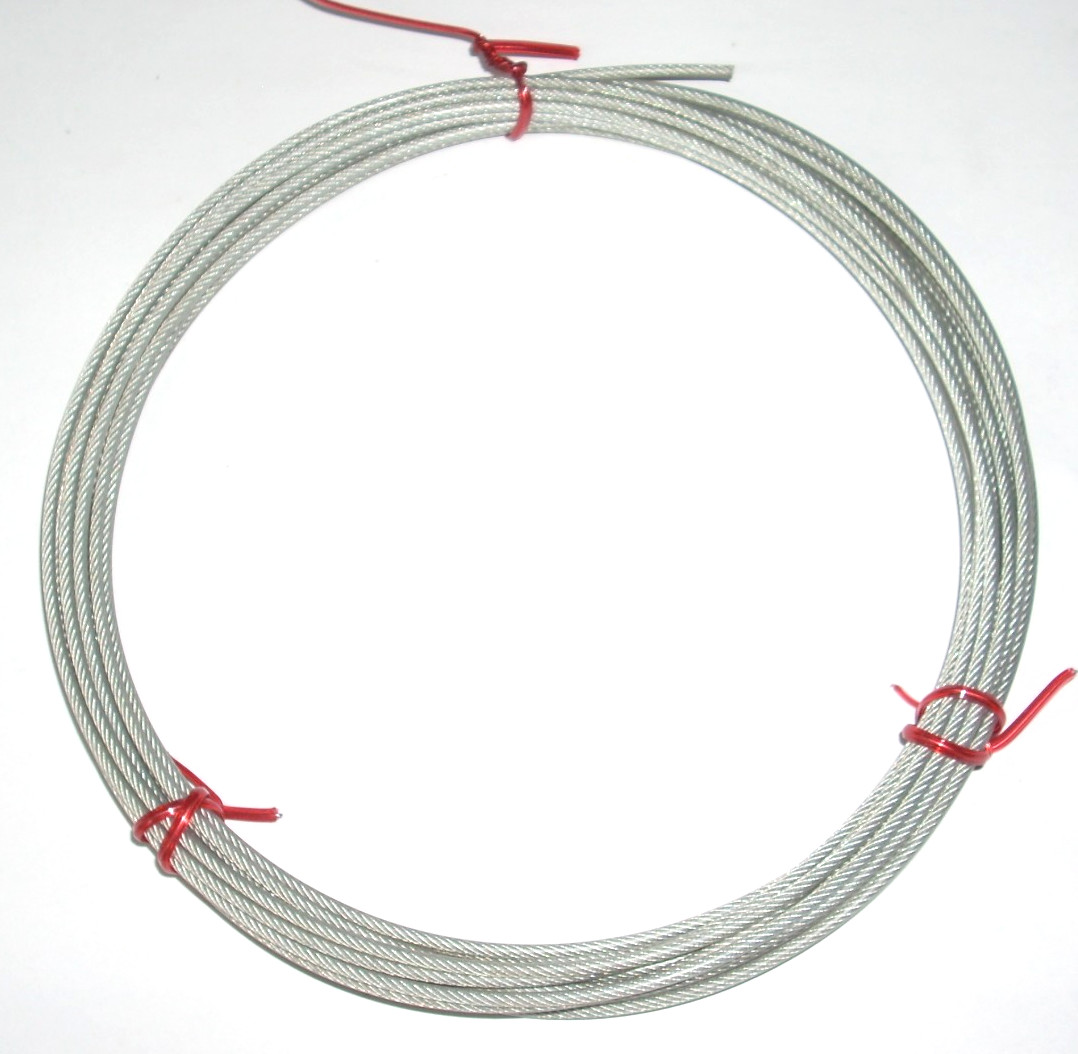 Dayton Nylon Coated Galvanized Steel Rope 1/16 in, 3/32 w Coating - 25 ft gallery