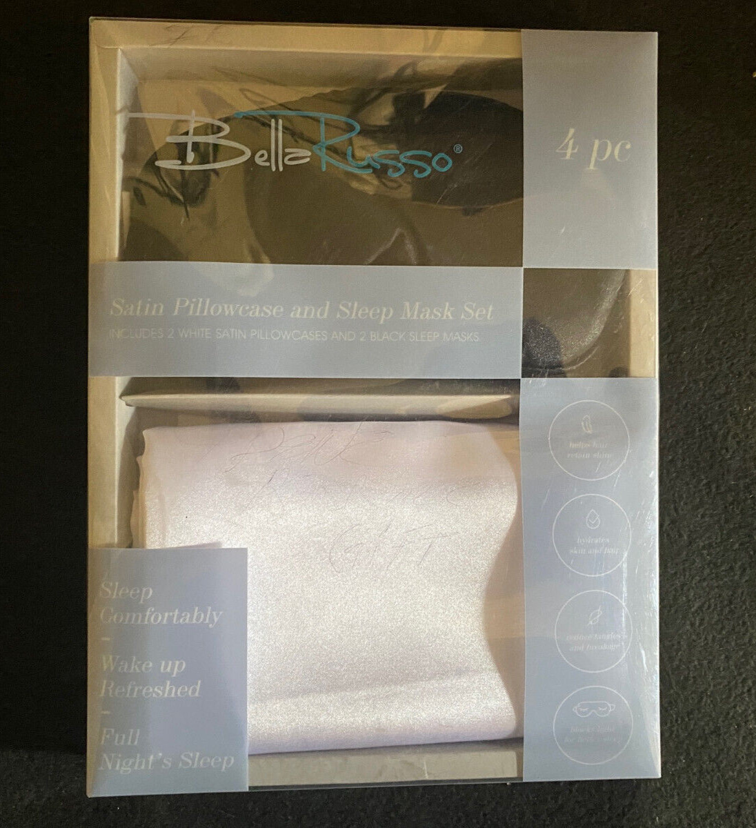 Bella Russo Satin Pillowcase & Sleep Mask 4 pc. Set gallery