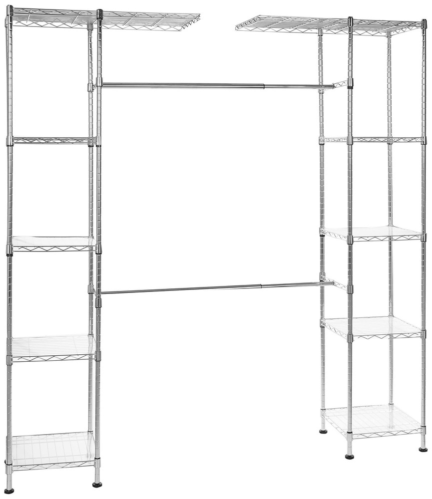 Amazon Basics Expandable Adjustable 57-80 x 14 x 72 inches (LxWxH), Chrome