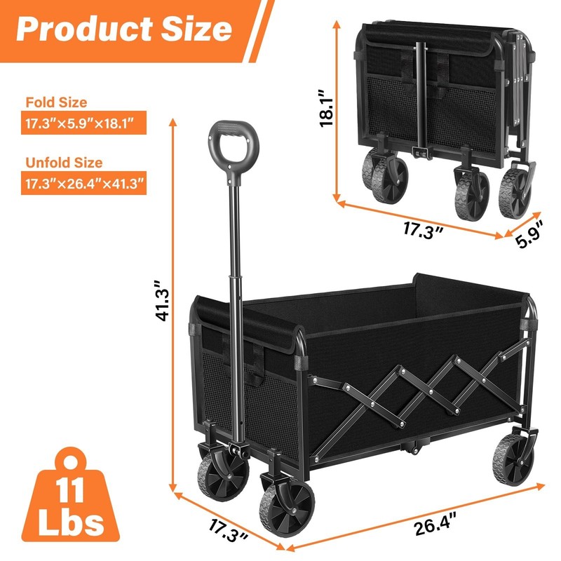 Wagons Carts Foldable Collapsible Wagon — Multi-Use Folding Utility Wagon gallery