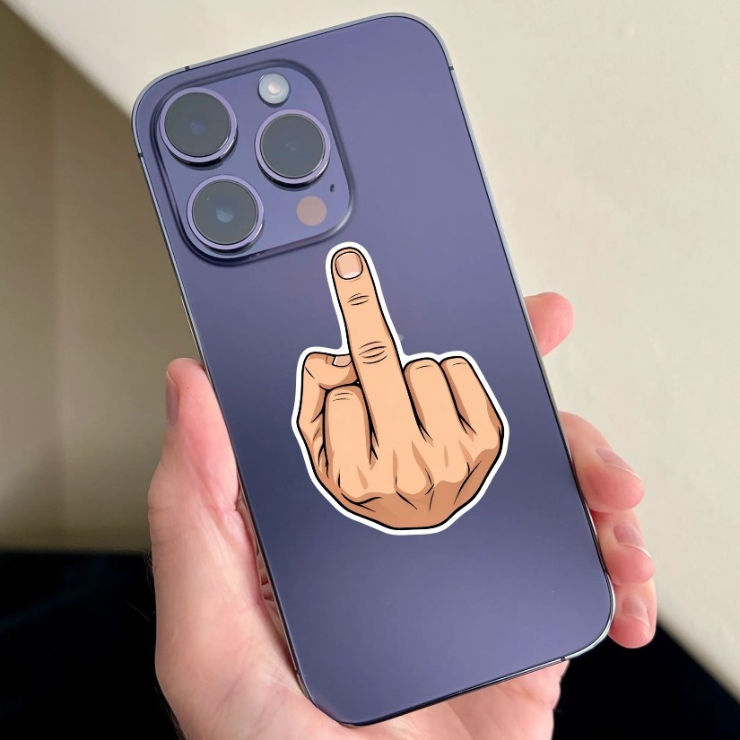 Middle Finger Funny Sticker, Peel N' Stick, Different Sizes. gallery